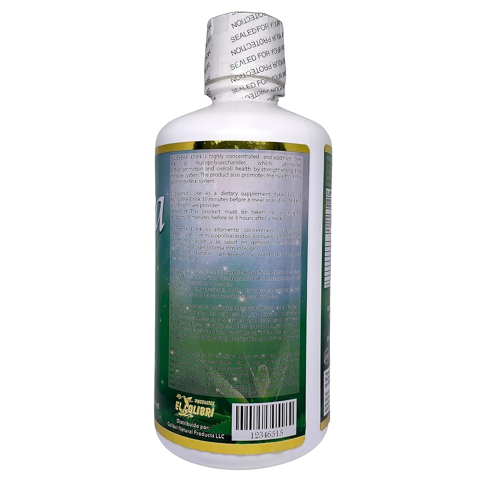 Productos El Colibri Aloe Vera Gel Liquid Dietary Supplement - 32 Fl Oz - image 2