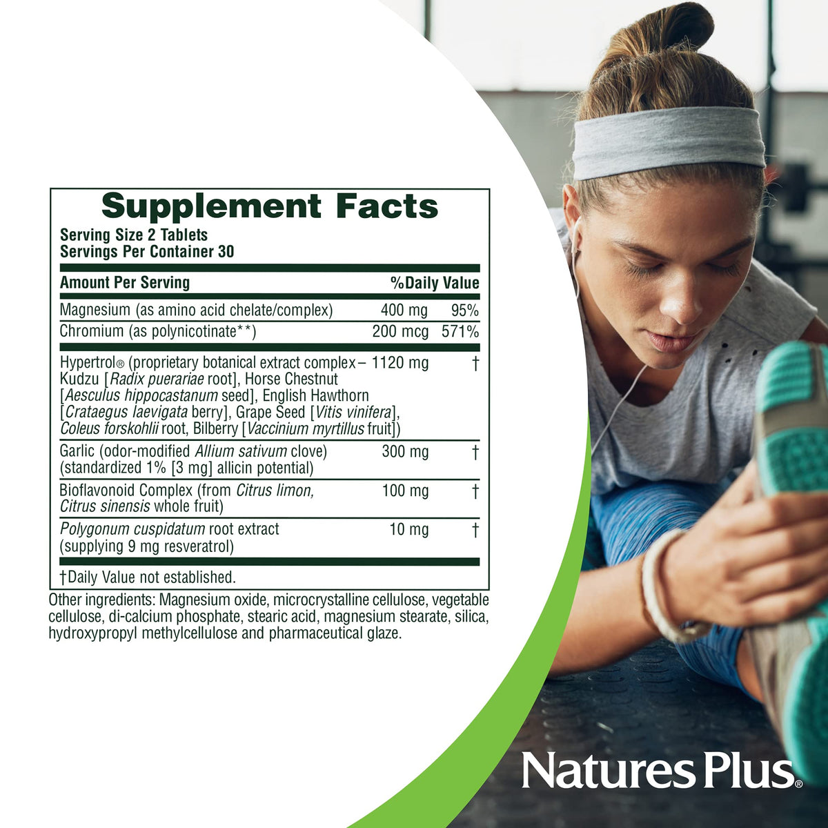 NaturesPlus Hypertrol Rx-Blood Pressure Magnesium & Chromium - 60 Tablets - image 4