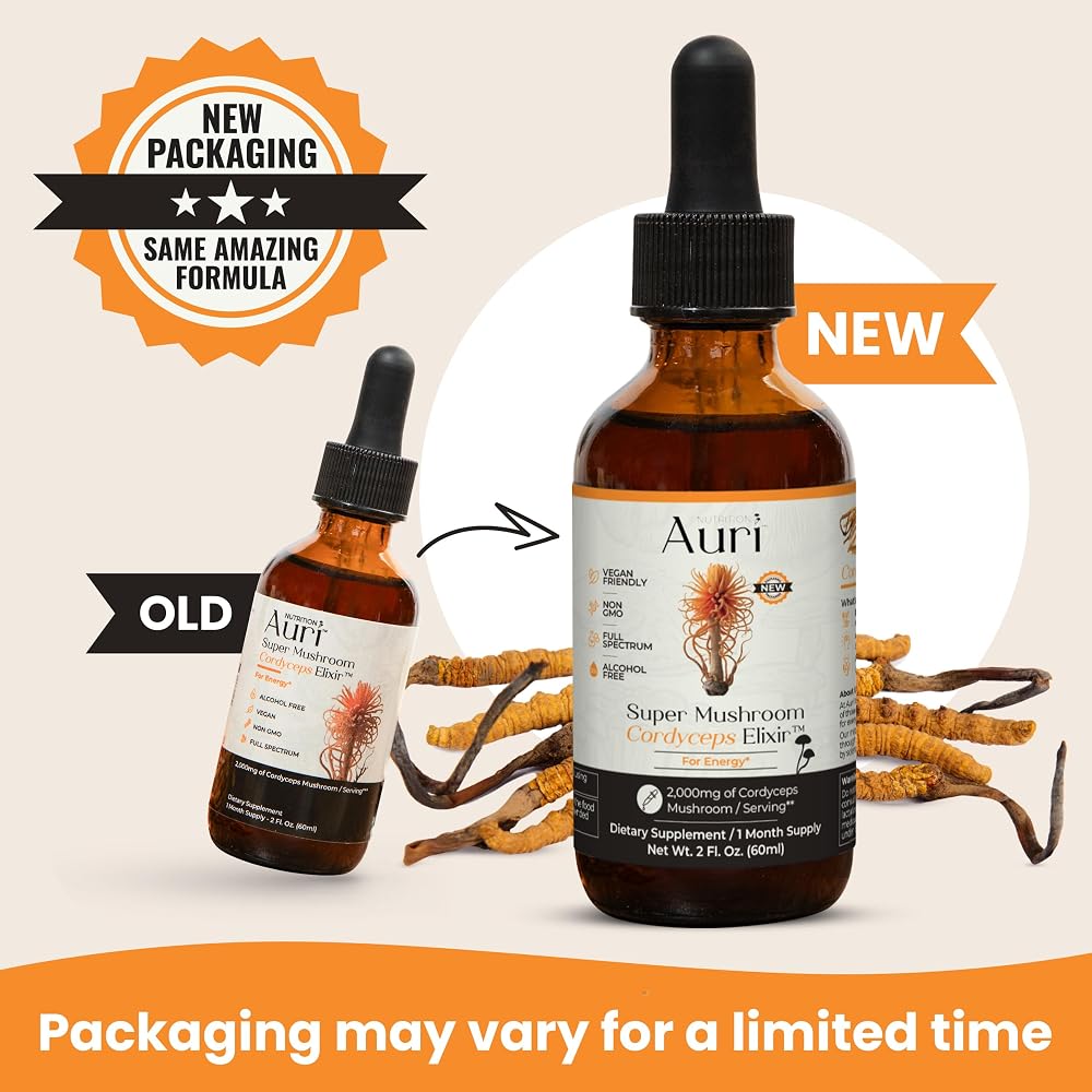Auri Super Mushroom Cordyceps Elixir for Stamina - 60 ml - image 2