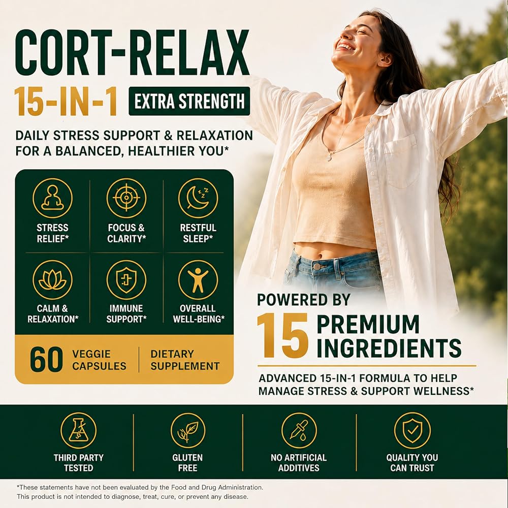 DLNIA Super Calm Cortisol Supplement with Magnesium Glycinate - 1 Count - image 3