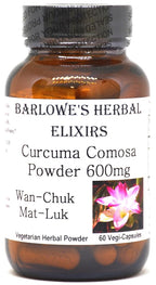 Barlowe's Herbal Elixirs Curcuma Comosa 600mg - 60 Vegetarian Capsules