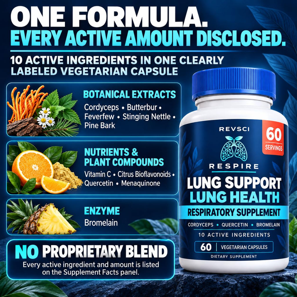 Revolution Science RESPIRE Lung Support Supplement - 60 Vegetarian Capsules - image 8