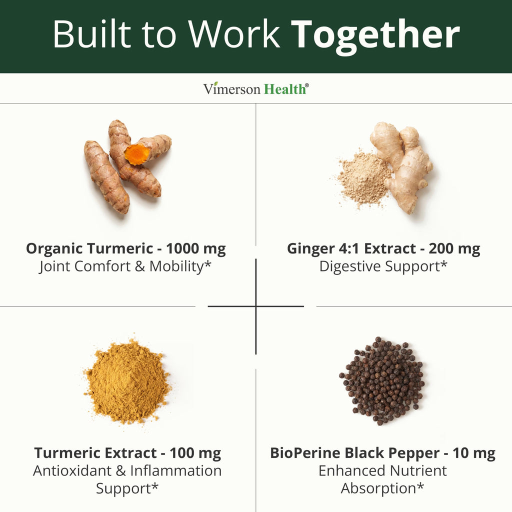 Vimerson Health Turmeric and Ginger Supplement Joint Support - 60 Capsules - image 4