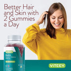 Viteey Biotin Gummies 10,000mcg - Highest Potency Vitamin B7 & H