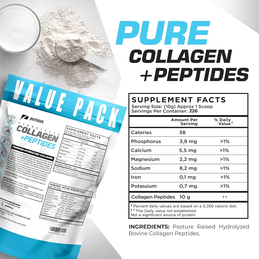 Perfotek Collagen Powder Types I & III Unflavored - 5 Lb - image 3