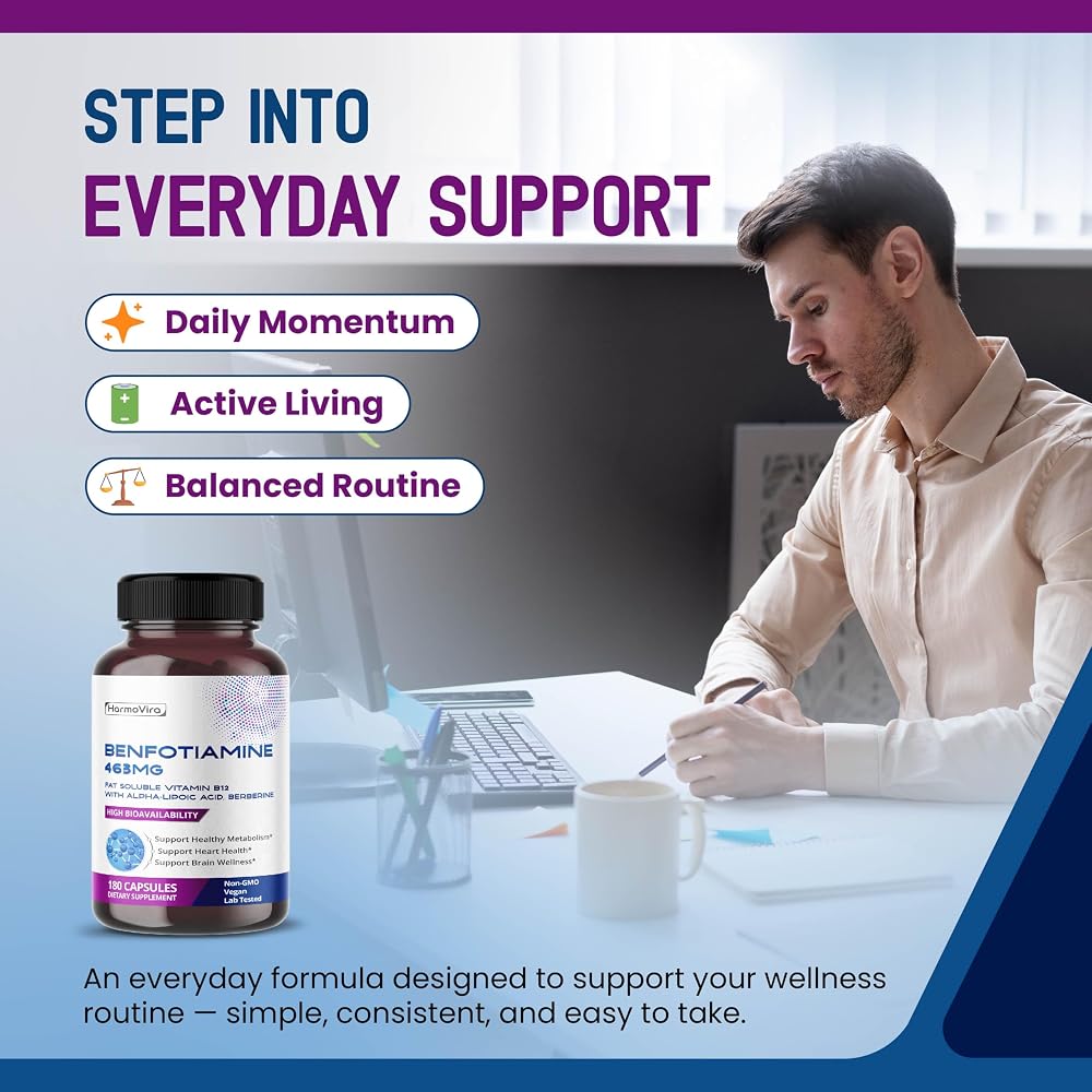 HarmoVira Benfotiamine 6-in-1 Complex for Heart & Brain Wellness - 180 Capsules - image 2