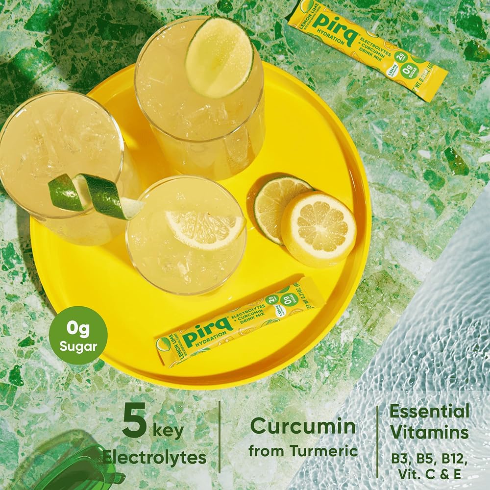 Pirq Hydration Lemon Lime Electrolyte Drink Mix Powder - 10 Sticks - image 5