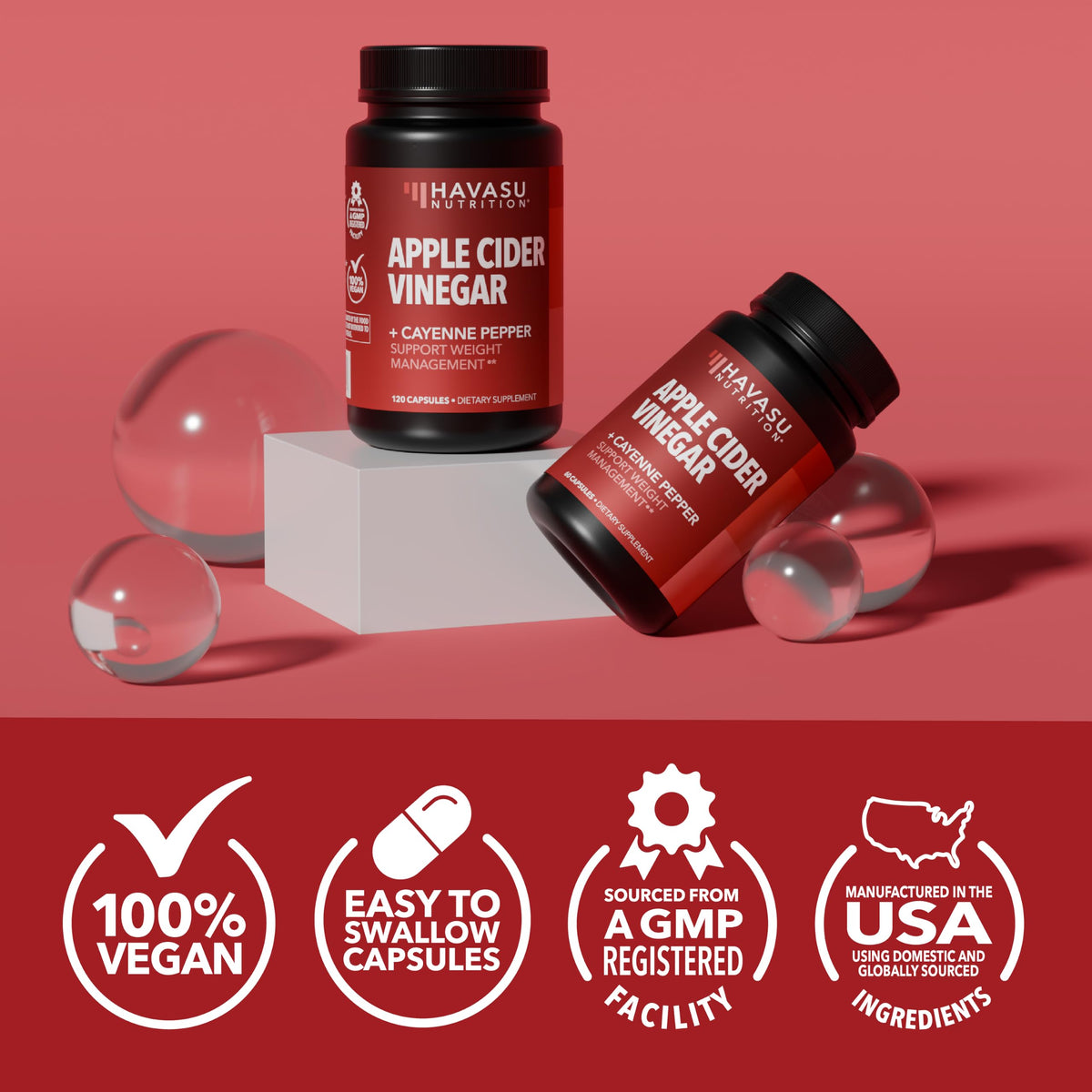 Havasu Nutrition Apple Cider Vinegar Capsules with Cayenne - 60 Count - image 7