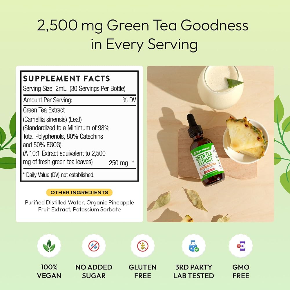 Drops of Nature Green Tea Extract 10:1 Liquid - 60 mL - image 4