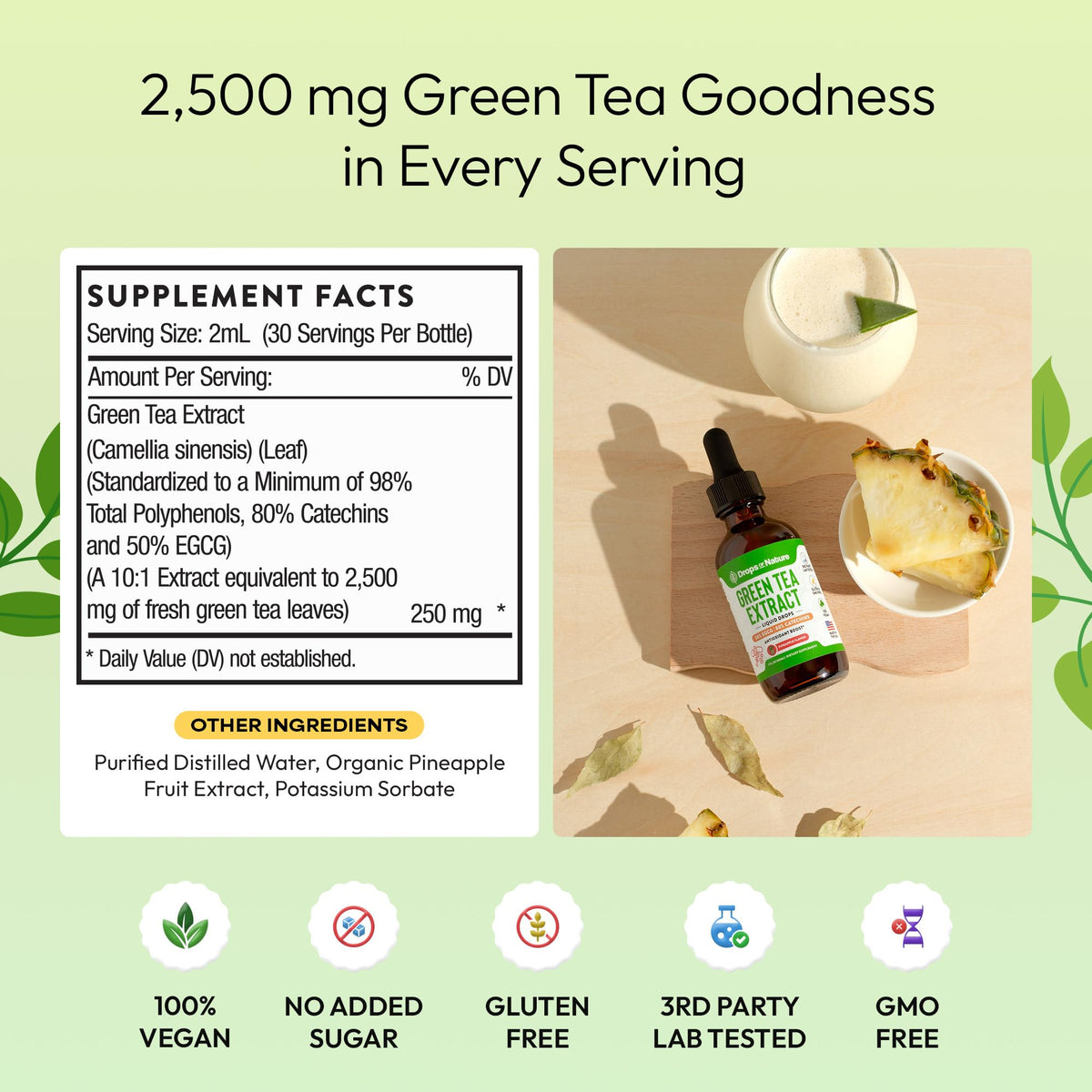 Drops of Nature Green Tea Extract 10:1 Liquid - 60 mL - image 4