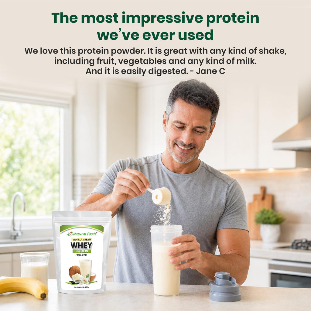 Z Natural Foods Whey Protein Isolate- Grass-Fed, No Sugar
