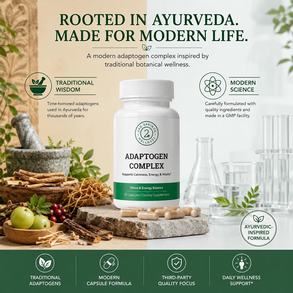 2nd Springs Adaptogen Complex Supplement with Ashwagandha - 60 Capsules - image 5