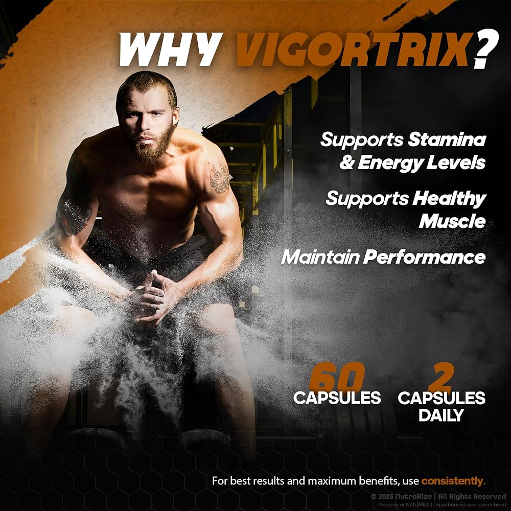 NutraRize Vigortrix Supplement for Men Energy & Stamina - 300 Capsules - image 4