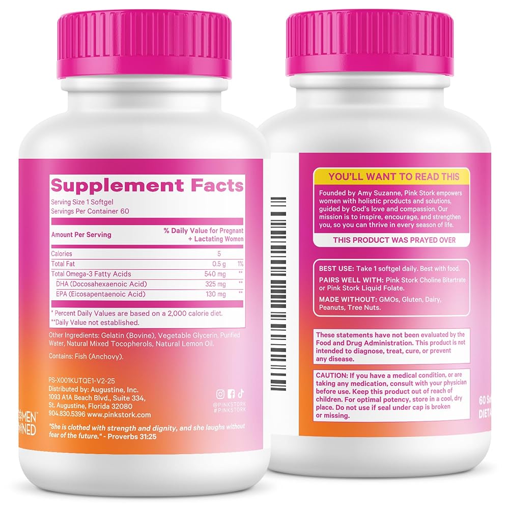 Pink Stork Omega-3 Fish Oil DHA + EPA Prenatal - 60 Softgels - image 9