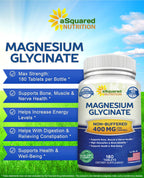 aSquared Nutrition Magnesium Glycinate 400mg - 180 Tablets - image 3
