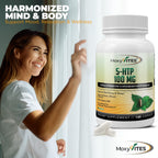 MoxyVites 5HTP 100mg Supplement with B6 - 120 Vegan Capsules - image 7
