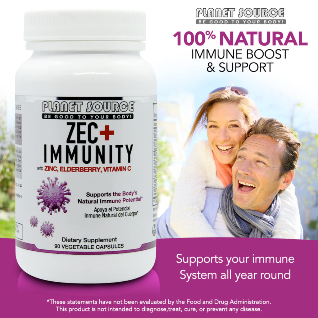 Planet Source ZEC+ Immunity Supplement with Zinc, Elderberry & Vitamin C - image 6