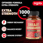 agobi Shilajit & Ashwagandha Supplement 600mg - 210 Capsules - image 3