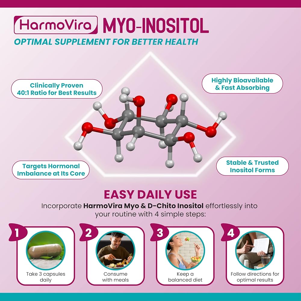 HarmoVira Myo-Inositol 12-in-1 Complex for Women's Wellness - 180 Capsules - image 5