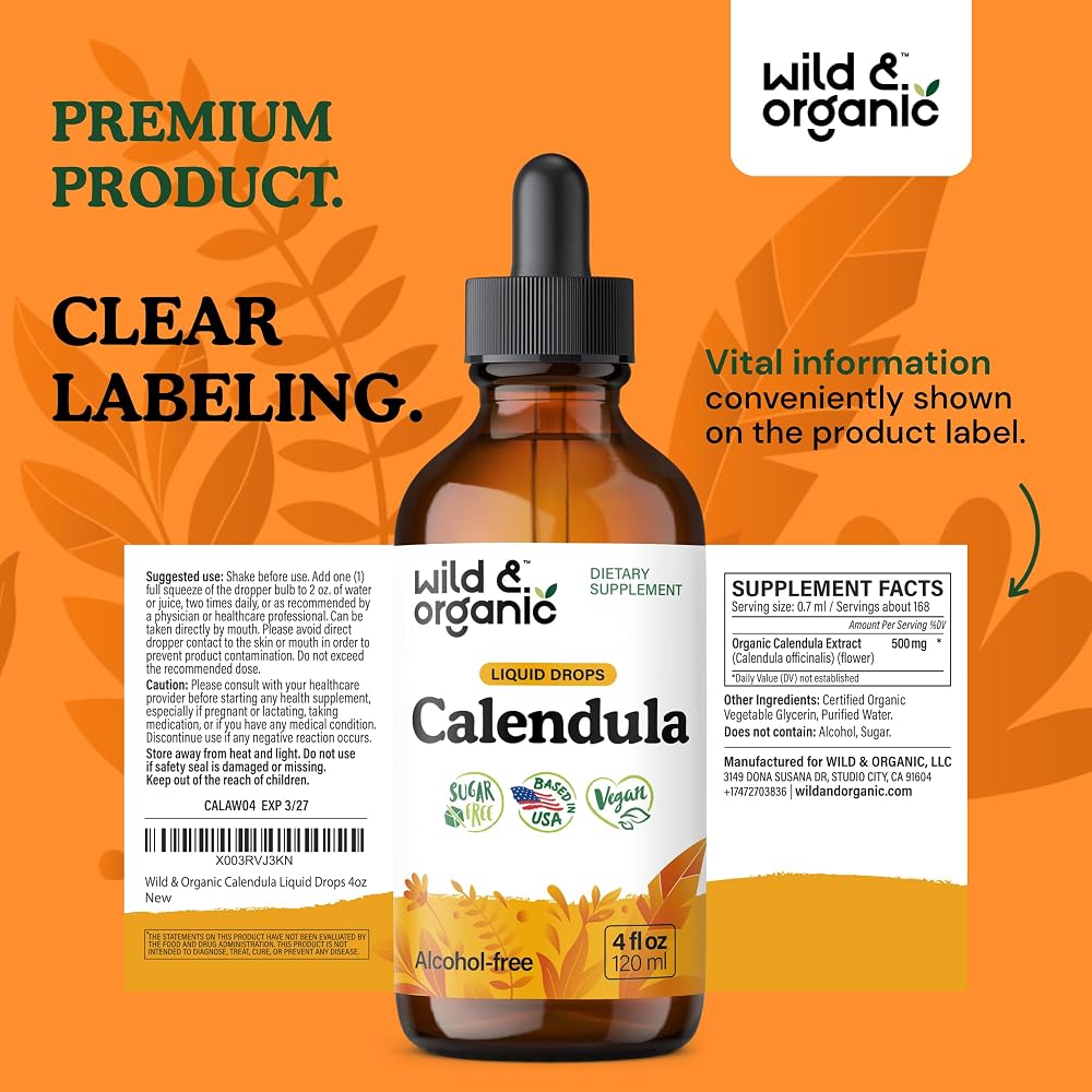Wild & Organic Calendula Flowers Antioxidant Drops - 4 fl oz - image 9