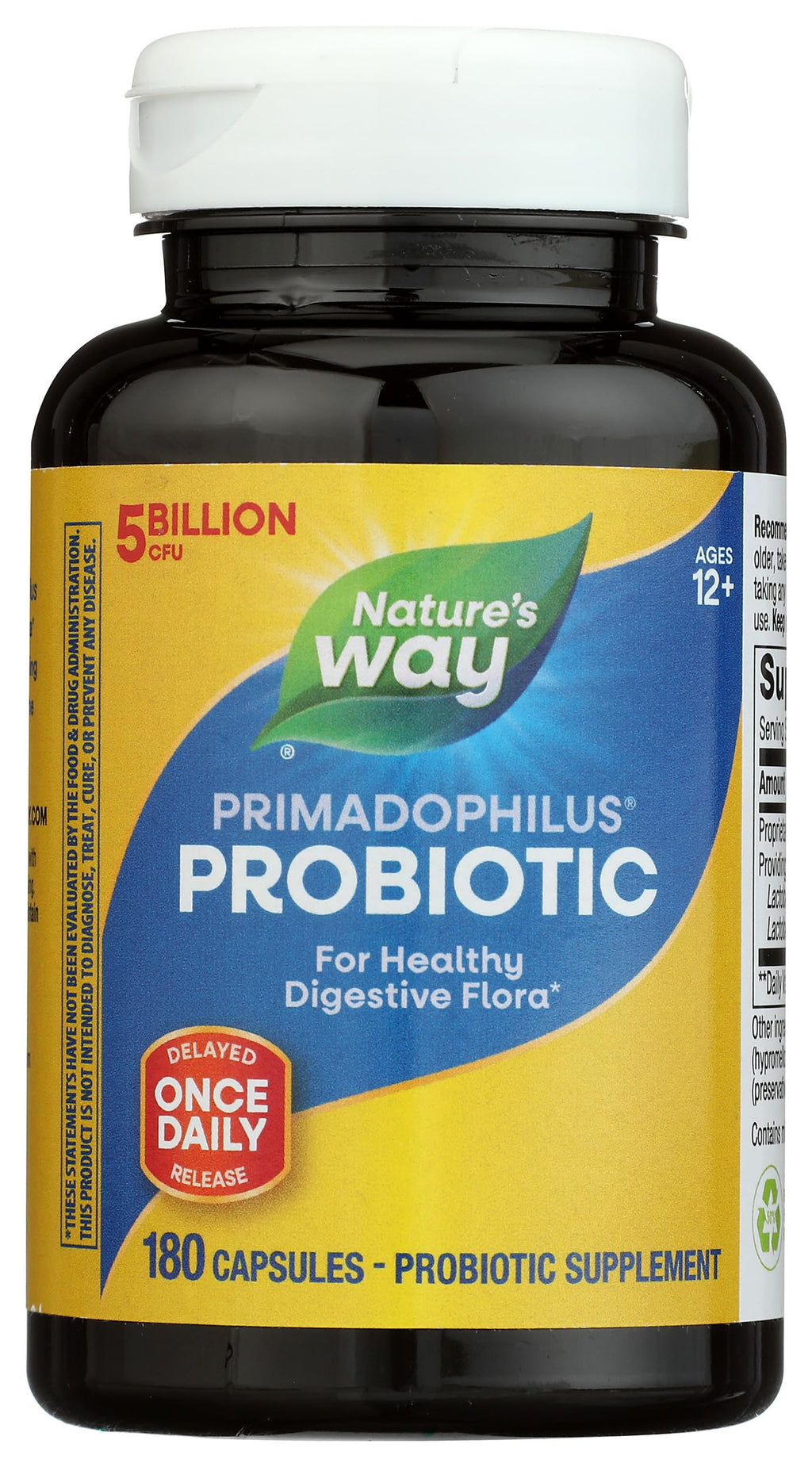 Nature's Way Primadophilus Probiotic 5 Billion CFU - 180 Capsules