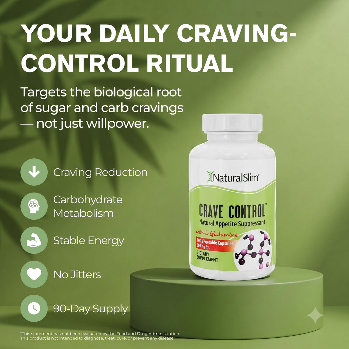 NaturalSlim Crave Control Sugar & Carb Craving Support - 180 Vegetarian Capsules - image 3