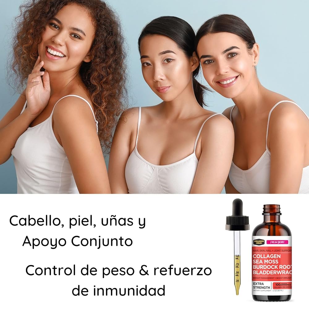 Collagen Mojo Hydrolyzed Collagen Liquid with Sea Moss - 2 Fl Oz - image 3