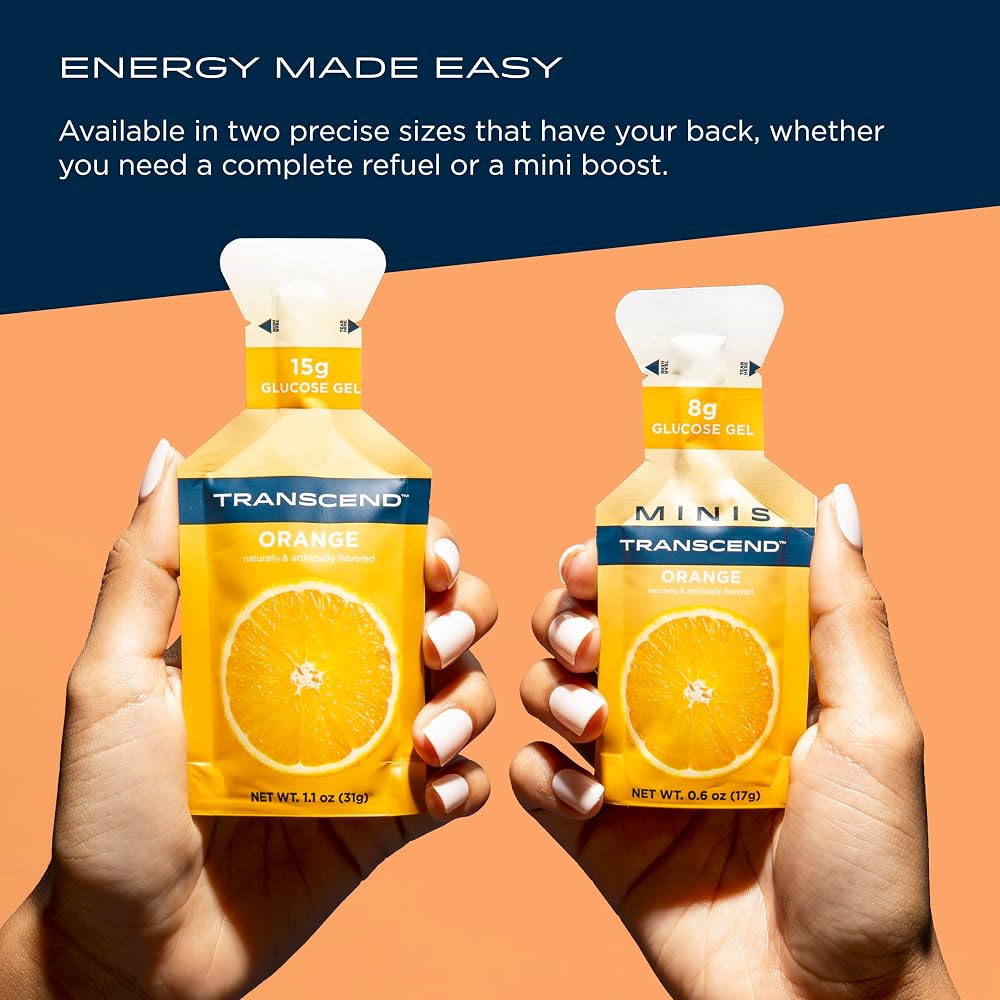 Transcend Foods Orange Gel (1.1 oz) Fast-Acting Carb Gel