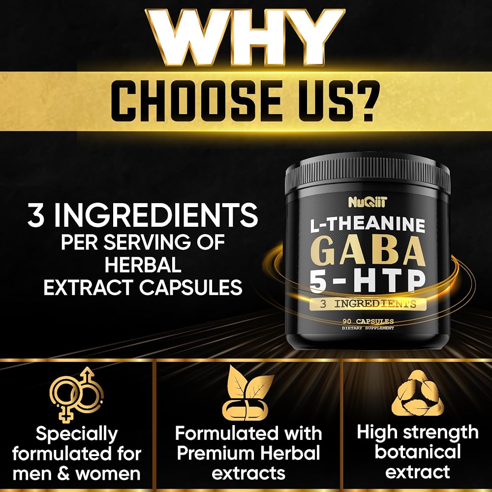 NUQIIT 3in1 GABA L-Theanine 5-HTP Brain Support - 90 Capsules - image 4