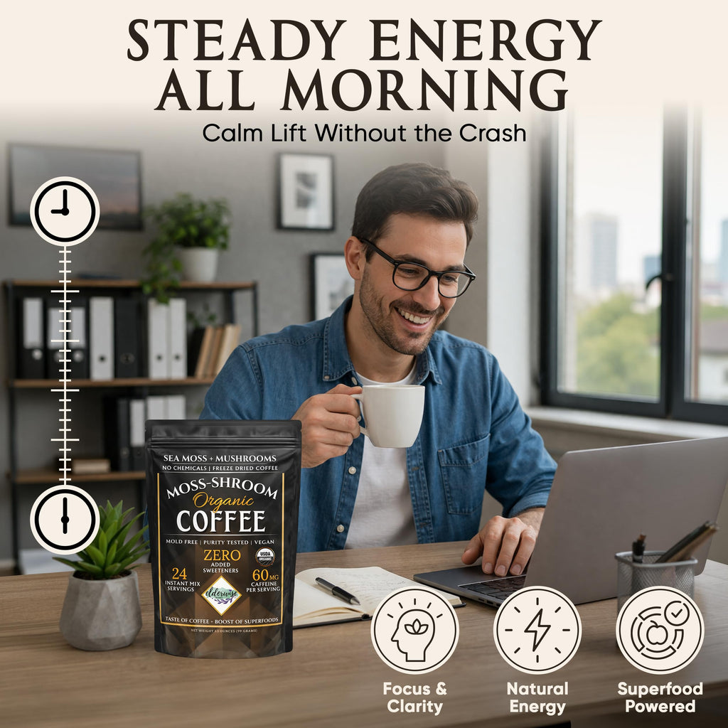 Elderwise Organics Mushroom Coffee with Sea Moss Instant Blend - 3.5 oz - image 4