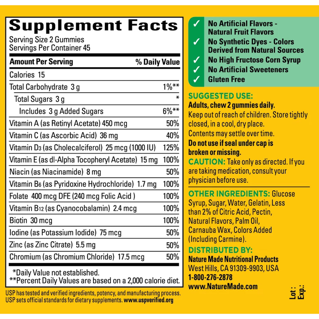 Nature Made Multivitamin Gummies for Daily Nutritional Support - 90 Gummies - image 7