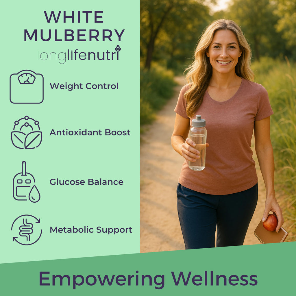 LongLifeNutri White Mulberry Leaf Extract 500mg - 200 Vegetarian Capsules - image 4