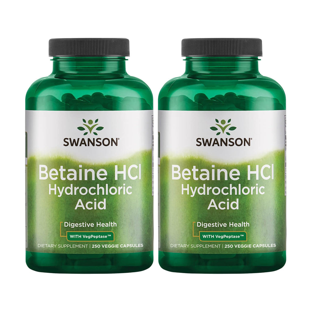Swanson Hydrochloric Acid with Pepsin - 500 Capsules