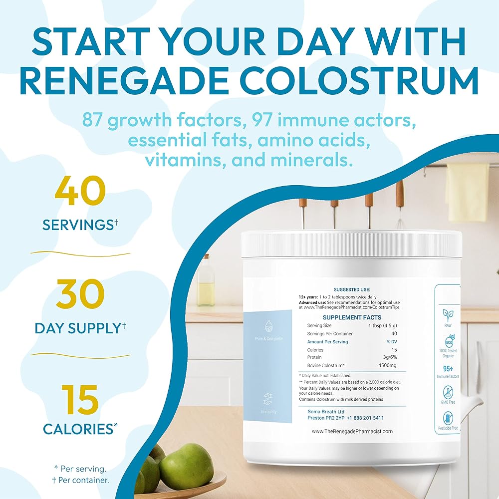 Soma Breath Renegade Colostrum Powder - 6.5 oz (40 Servings) - image 4