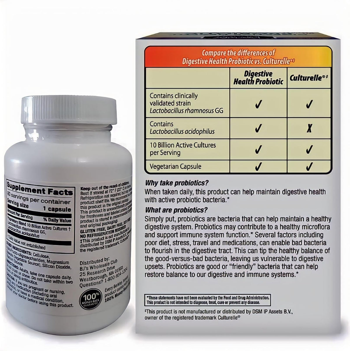 Berkley Jensen Daily Care Digestive Health Probiotics - 80 Capsules - image 7