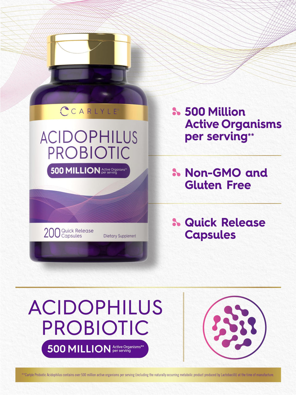 Carlyle Acidophilus Probiotic Capsules - 200 Count - image 4