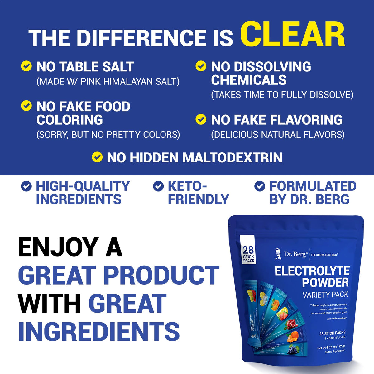 Dr. Berg Sugar Free Electrolyte Powder Packets Variety Pack - 28 Pouches - image 6