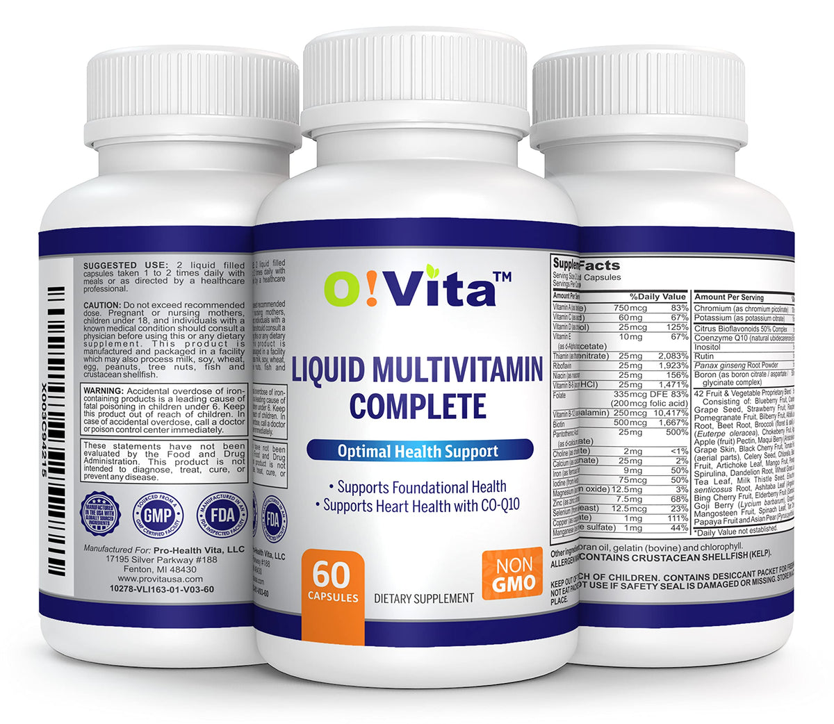 O!VITA Liquid Multivitamin Complete - 60 Vegan Capsules - image 5