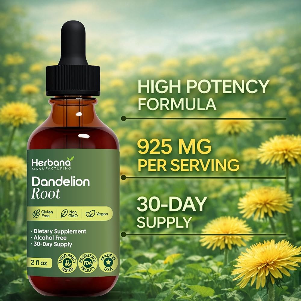 HERBANA MANUFACTURING Dandelion Root Liquid Extract - 4 fl oz - image 3