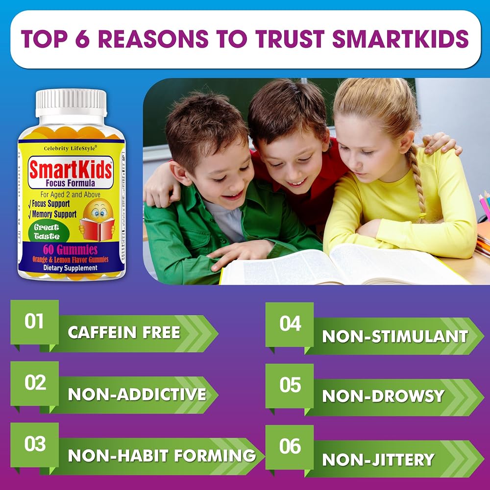 Celebrity LifeStyle Smart Kids Focus Gummies Omega 3-6-9 - 60 Gummies - image 5