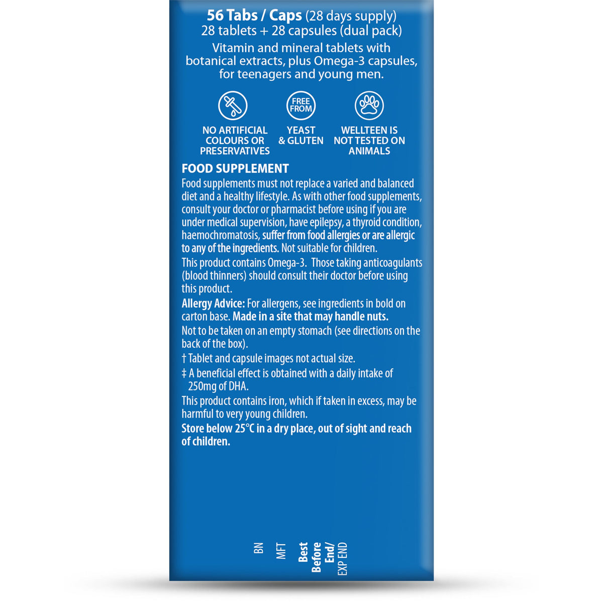 Wellteen Him Plus Omega-3 Multivitamin for Teenagers - 56 Tablets - image 5