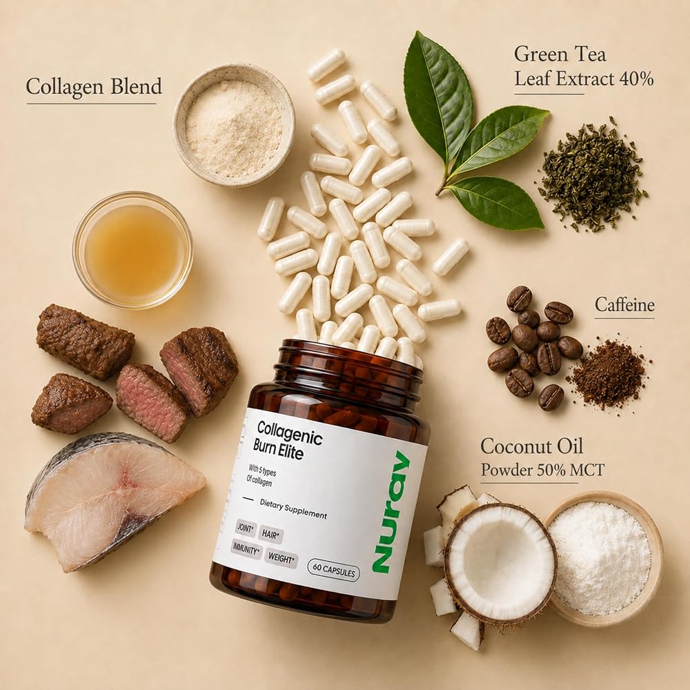 Nuray Collagenic Burn Elite with Green Tea - 60 Capsules - image 5