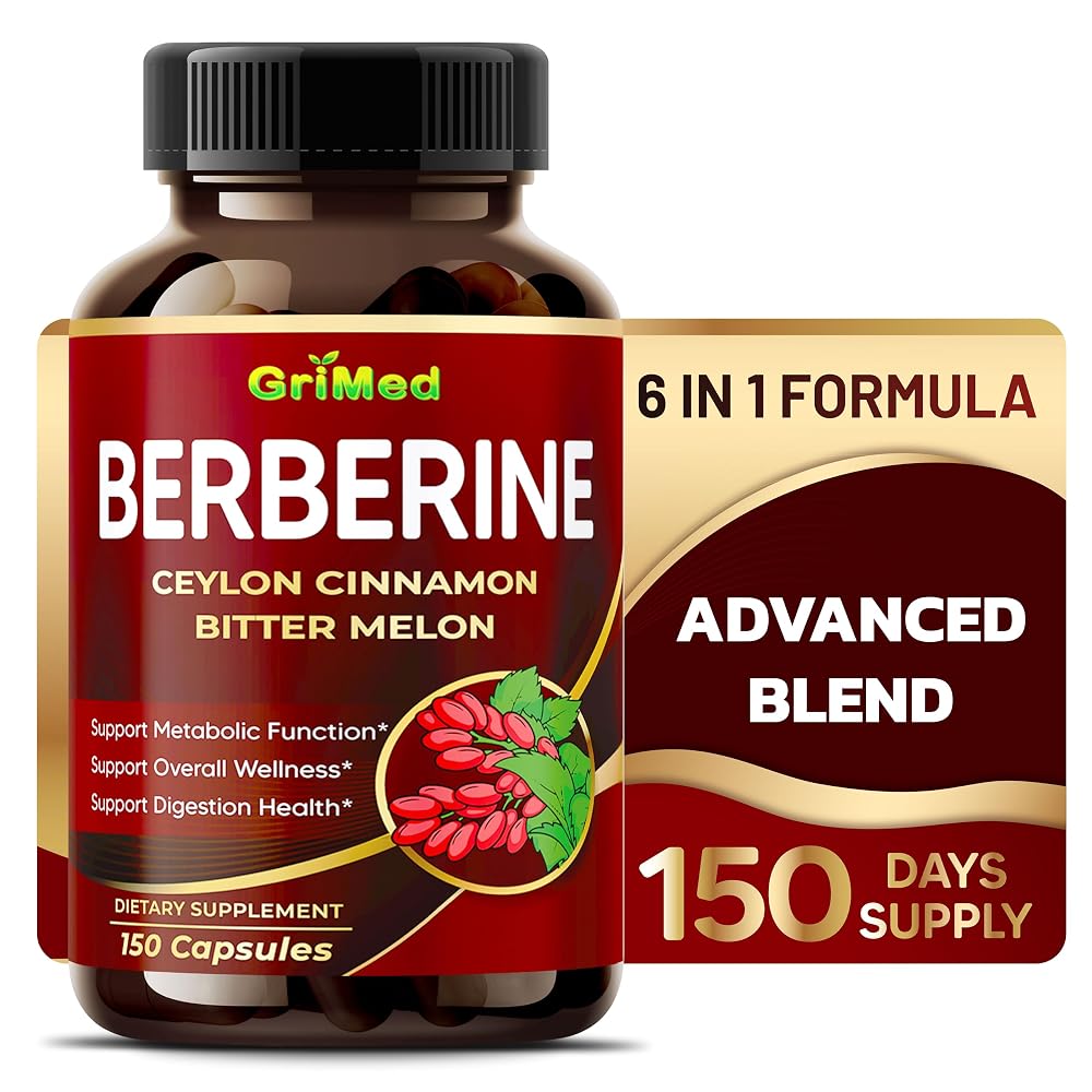 GriMed Berberine 6-in-1 with Ceylon Cinnamon - 150 Capsules