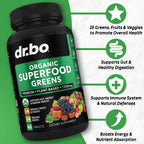 DR. BO Organic Superfood Greens & Fruit Supplement - 60 Tablets - image 2