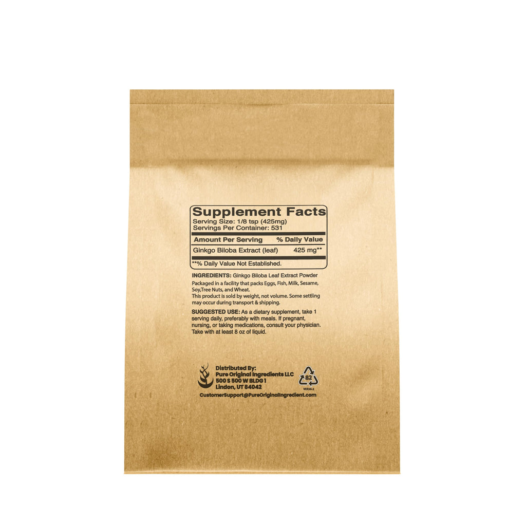 PURE ORIGINAL INGREDIENTS Ginkgo Biloba Extract Powder - 8 Oz - image 2