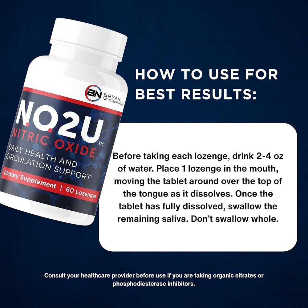 NO2U Bryan Nitric Oxide Supplement Lozenges - 60 Count - image 3