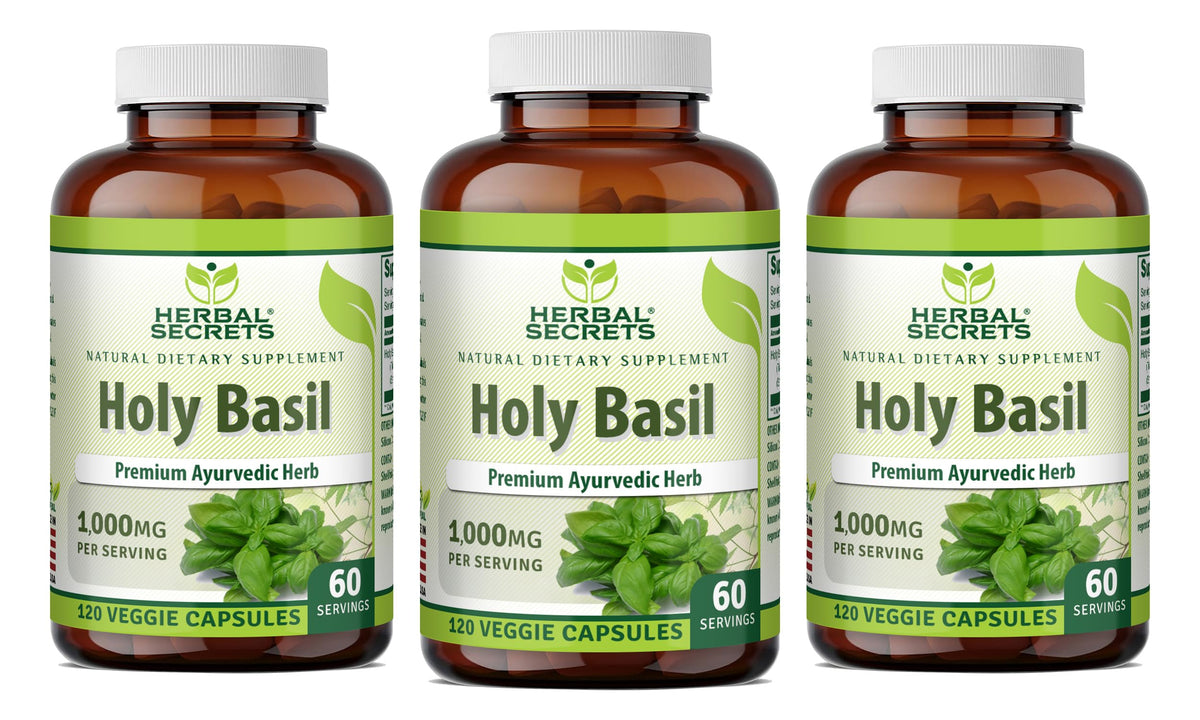 Herbal Secrets Holy Basil 1000 mg Supplement - 360 Vegetarian Capsules
