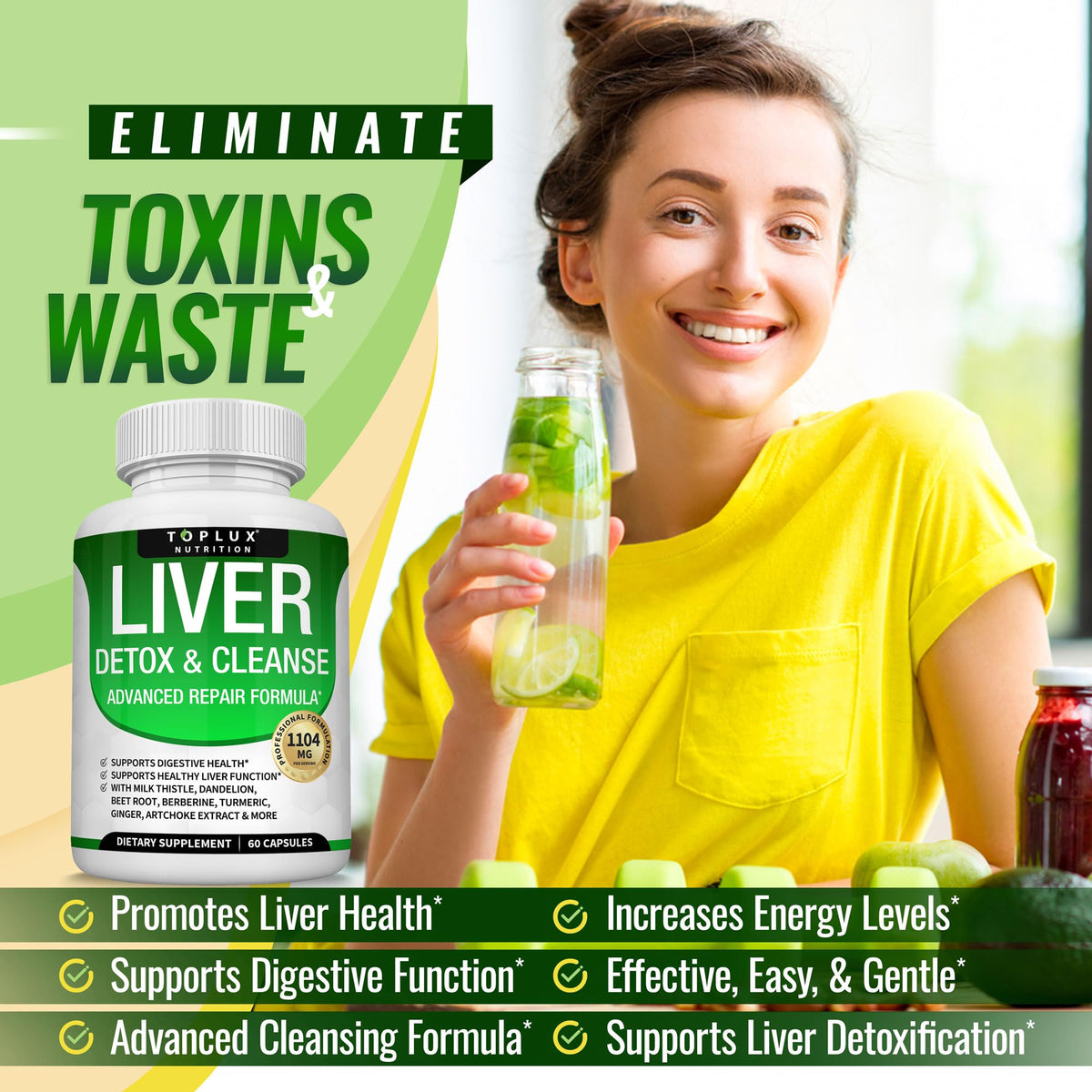 Toplux Liver Cleanse Detox & Repair Formula Liver Detox Supplement