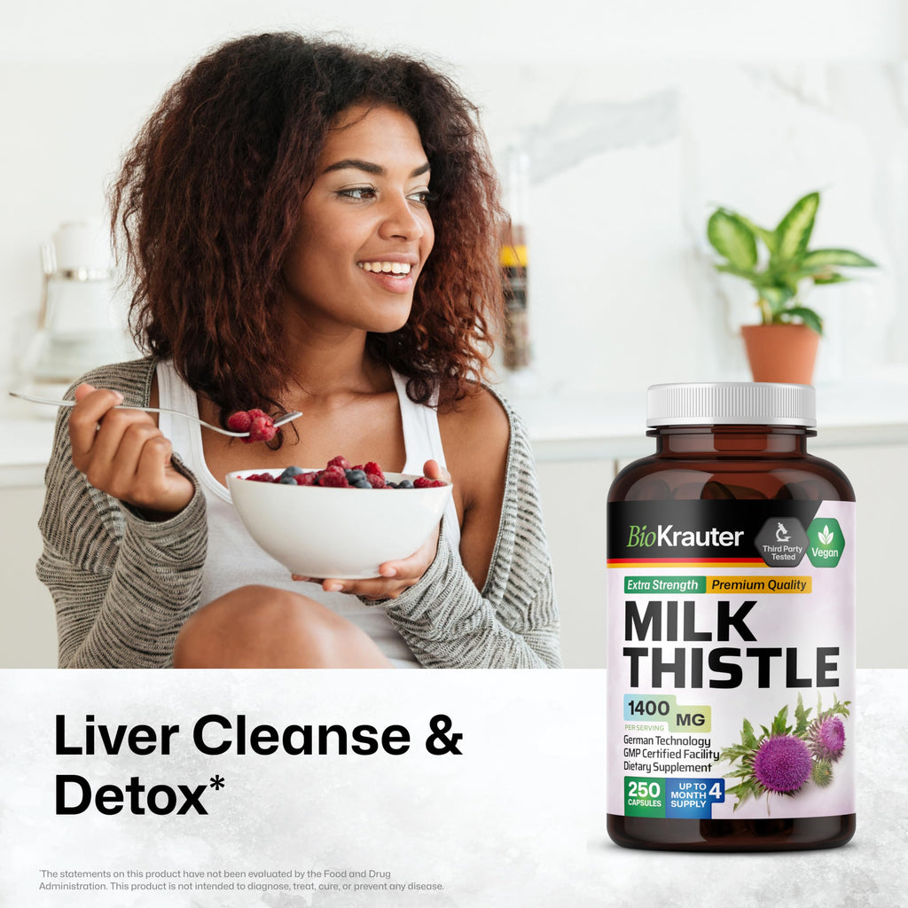 BIO KRAUTER Milk Thistle Supplement for Liver Support - 250 Capsules - image 2