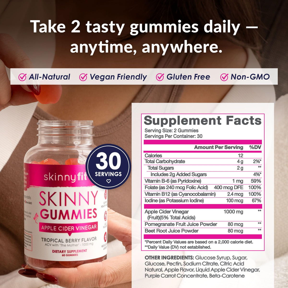 SkinnyFit Skinny Gummies Apple Cider Vinegar - 60 Gummies - image 7